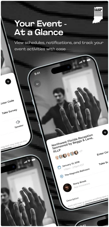 IASP Event App Design — Conference Agenda & Networking Mobile UI — 03